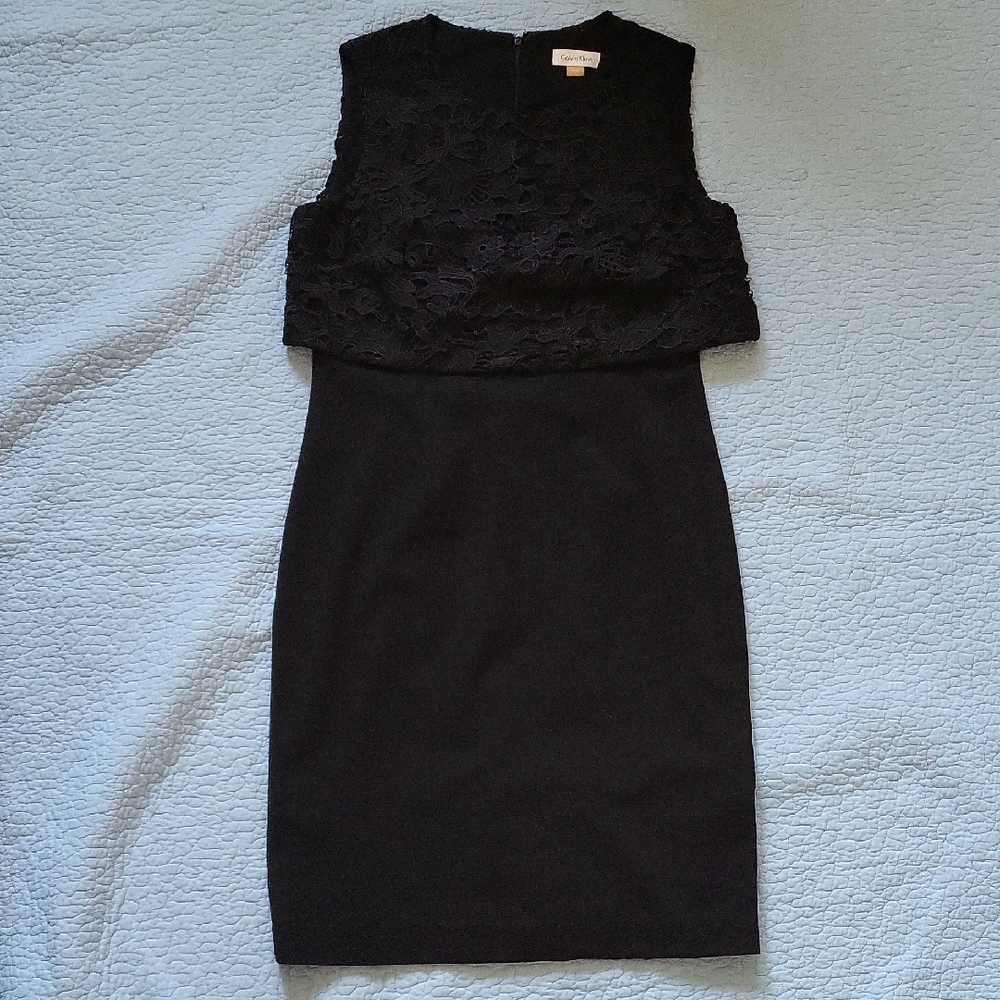 Calvin Klein Black Lace Midi Dress